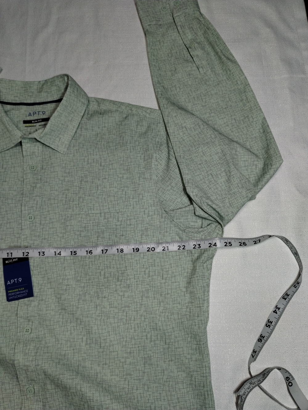 Apt. 9 Men’s Long-Sleeve Button-Down Shirt in Sage Green - Picture 4 of 11